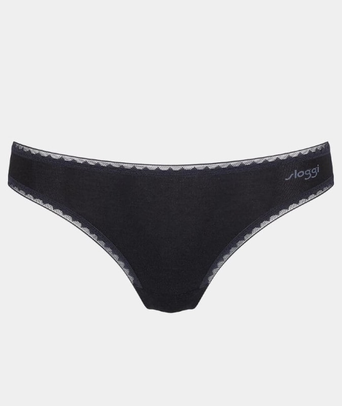 Sloggi Go Brazilian 2 Pack G-String - Black Knickers 