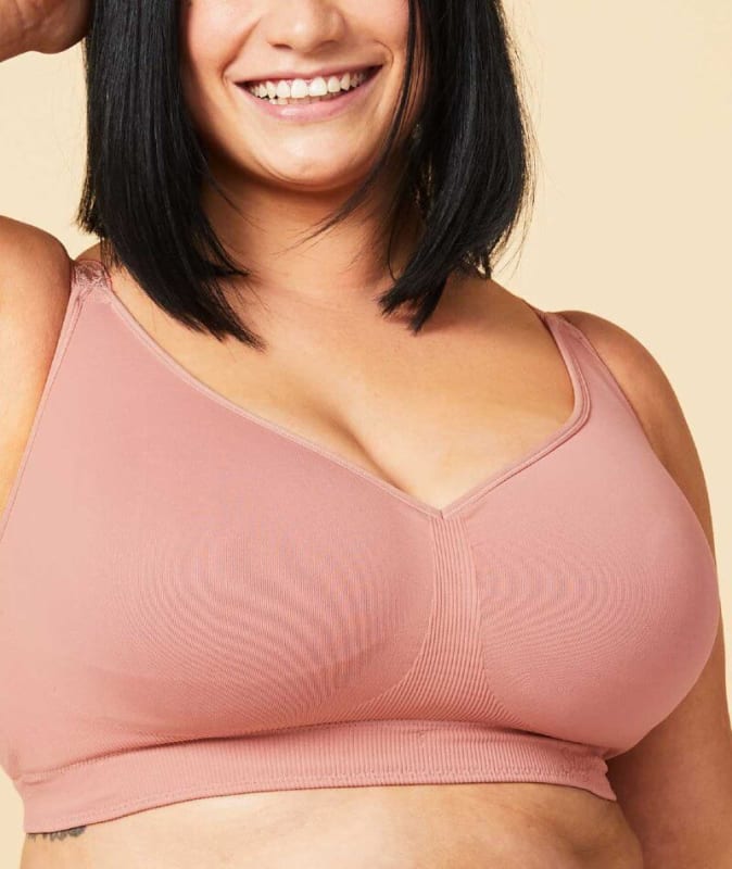 Sugar Candy Fuller Bust Seamless F-HH Cup Lounge Bra - Rosewood Bras