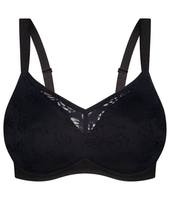 Triumph Lacy Minimiser Wire-free Bra - Black Bras 